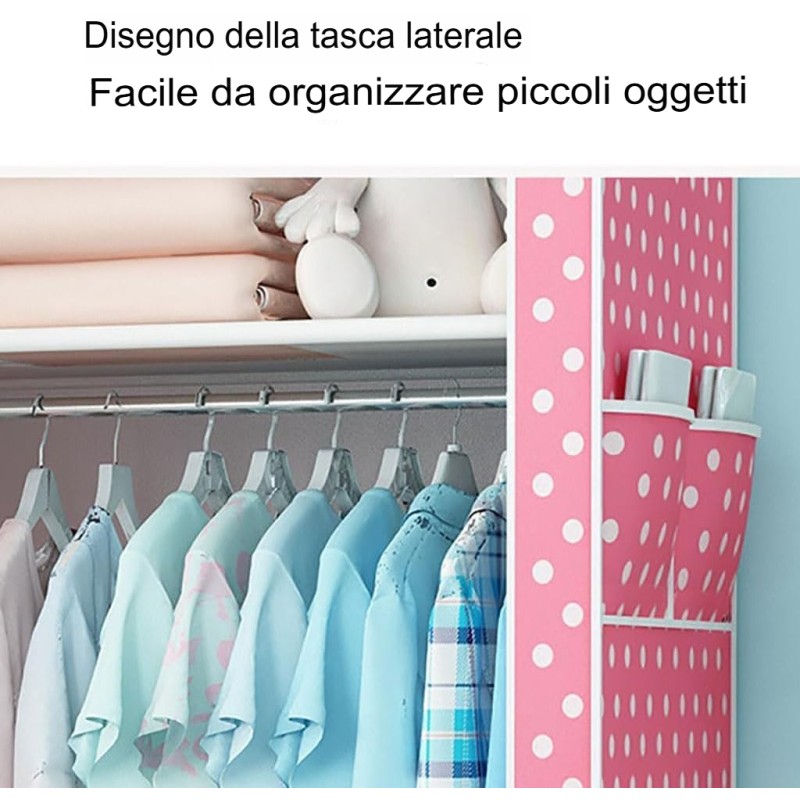 Armadio guardaroba in Tessuto resistente Rosa...