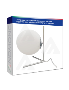 Lampada da Tavolo a sospensione Argento in metallo con...