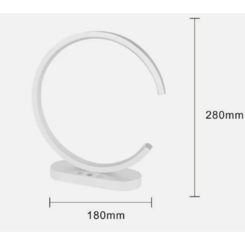 Lampada da Tavolo LED 12W Design Curva Oro...