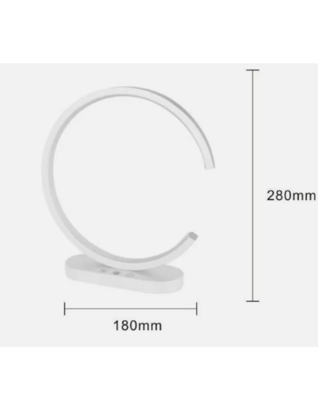 Lampada da Tavolo LED 12W Design Curva Oro Bianco Touch Scrivania Comodino IP20