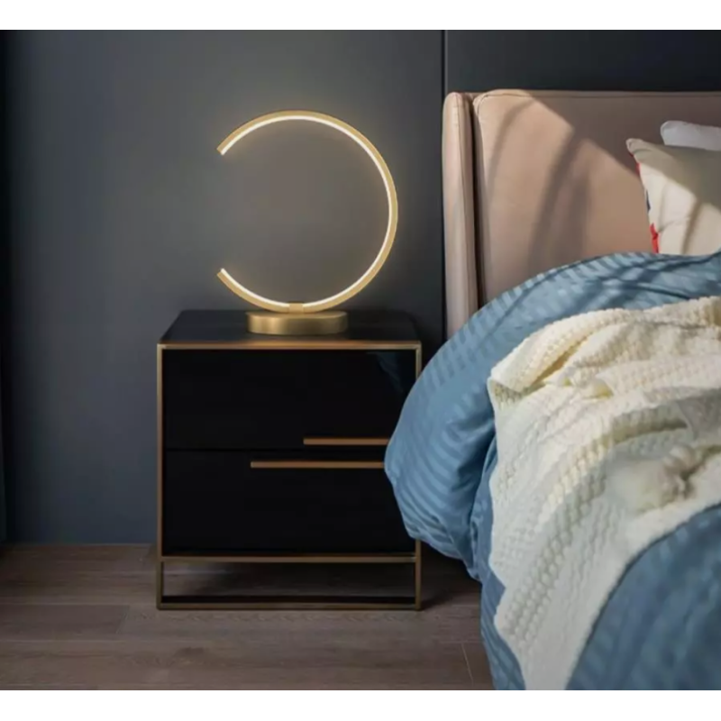 Lampada da Tavolo LED 12W Design Curva Oro...