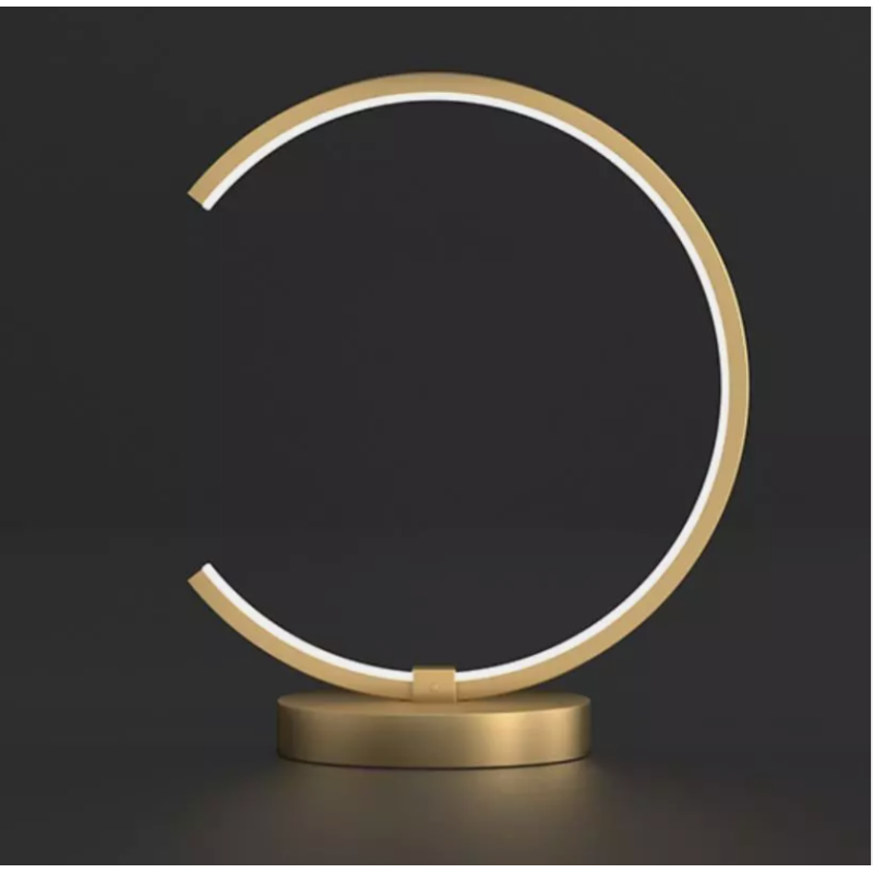 Lampada da Tavolo LED 12W Design Curva Oro...