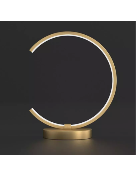 Lampada da Tavolo LED 12W Design Curva Oro Bianco Touch Scrivania Comodino IP20