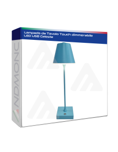 Lampada da Tavolo Touch dimmerabile LED USB Celeste