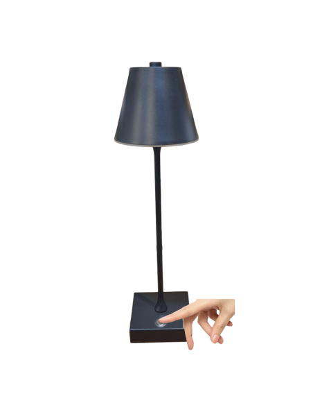 Lampada led da tavolo touch con batteria ricaricabile usb con 3 tonalita di colore dimmerabile nera