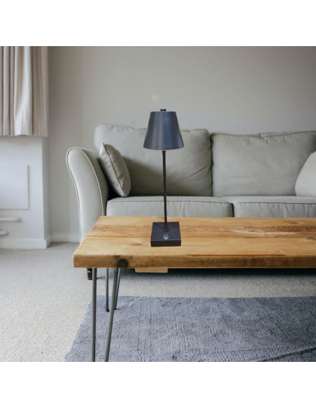 Lampada led da tavolo touch con batteria ricaricabile usb con 3 tonalita di colore dimmerabile nera