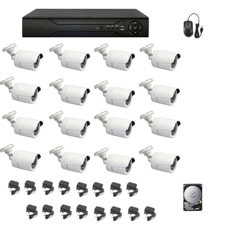 Kit videosorveglianza 16 telecamere 4K