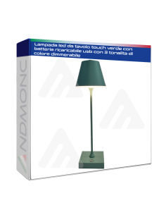 Lampada led da tavolo touch verde con batteria...