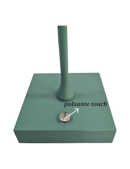 Lampada led da tavolo touch verde con batteria ricaricabile usb con 3 tonalita di colore dimmerabile