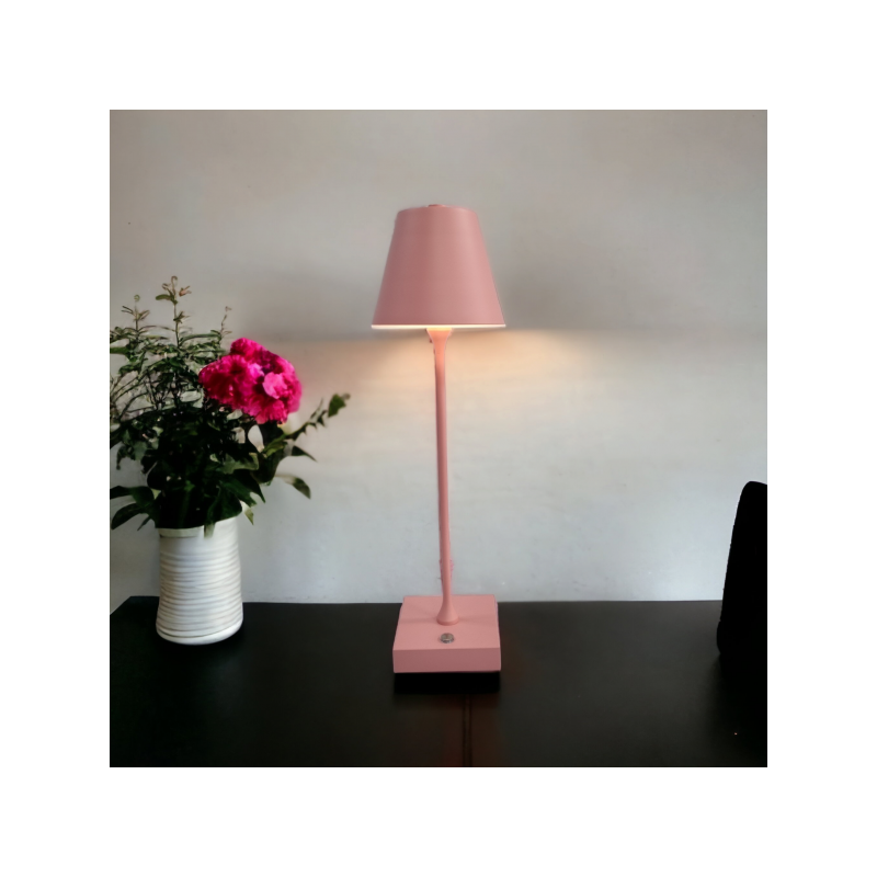 Lampada led da tavolo touch rosa con batteria...