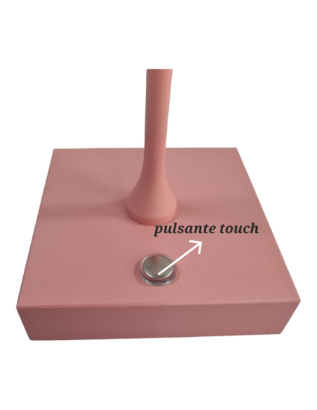 Lampada led da tavolo touch rosa con batteria ricaricabile usb con 3 tonalita di colore dimmerabile