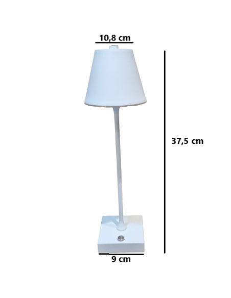 Lampada led da tavolo touch con batteria ricaricabile usb con 3 tonalita di colore dimmerabile Bianca