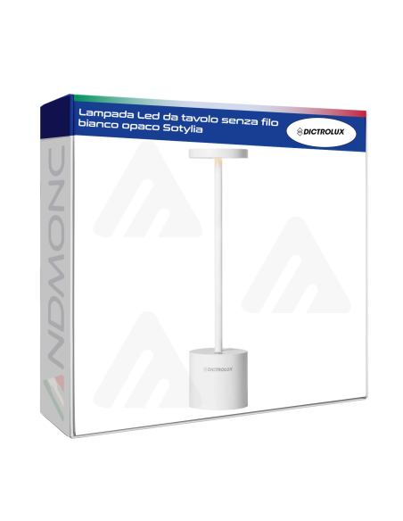 Lampada Led da tavolo senza filo bianco opaco Sotylia
