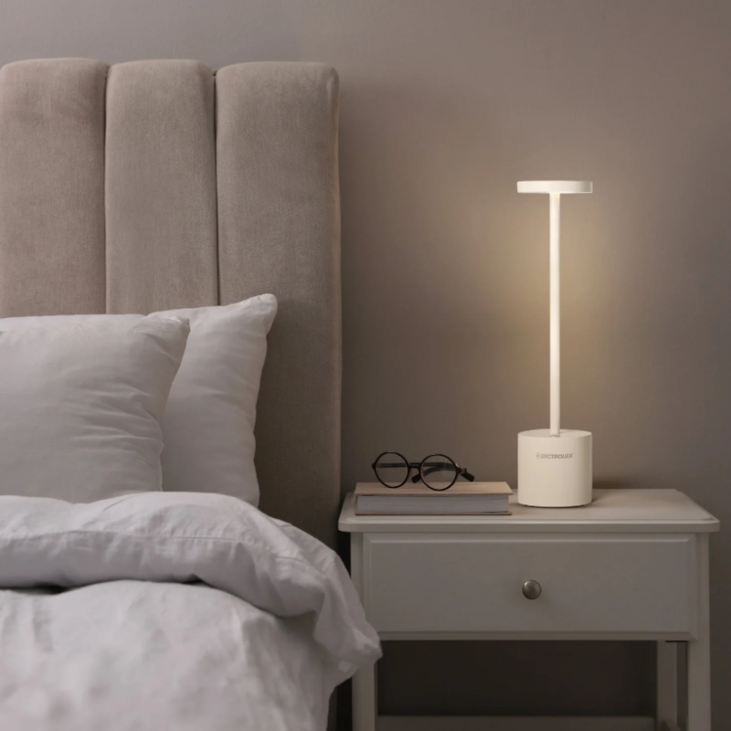 Lampada Led da tavolo senza filo bianco opaco...