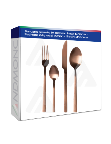 Servizio posate in acciaio inox Bronzo Satinato 24 pezzi Amaris Satin Bronze