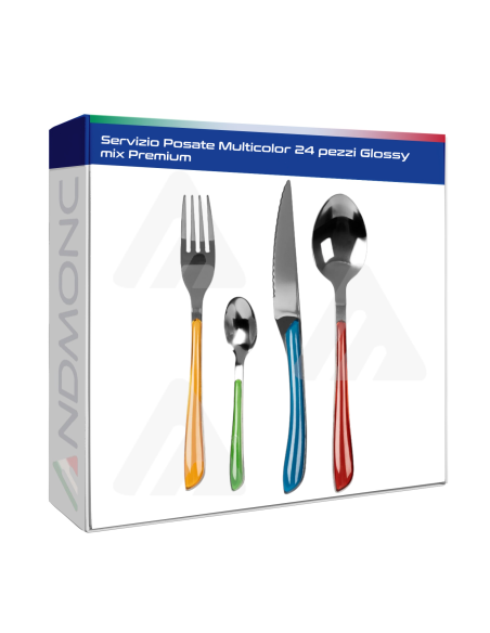 Servizio Posate 24 pezzi Multicolor Glossy mix Premium