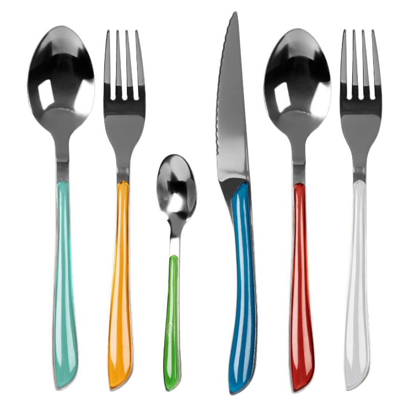 Servizio Posate 24 pezzi Multicolor Glossy mix...