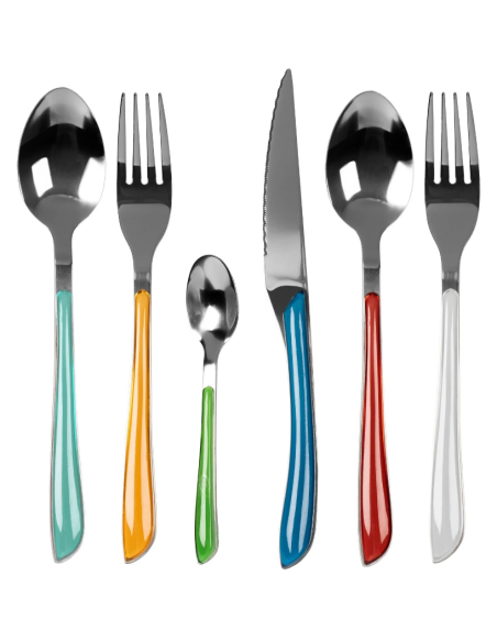 Servizio Posate 24 pezzi Multicolor Glossy mix Premium