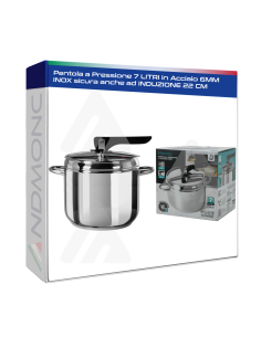 Pentola a Pressione 7 LITRI in Acciaio 6MM INOX sicura...