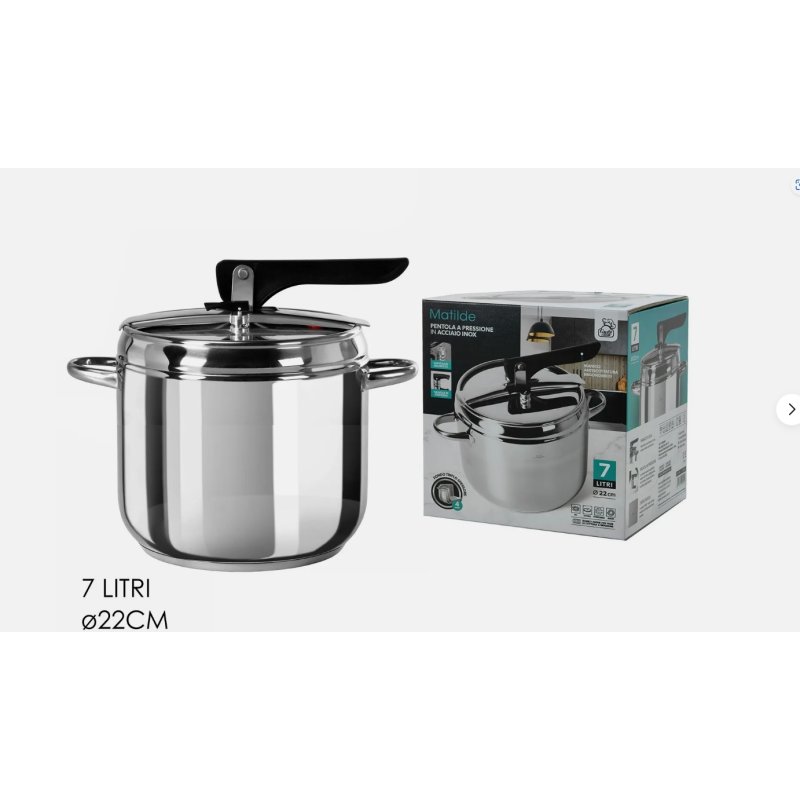 Pentola a Pressione 7 LITRI in Acciaio 6MM INOX...