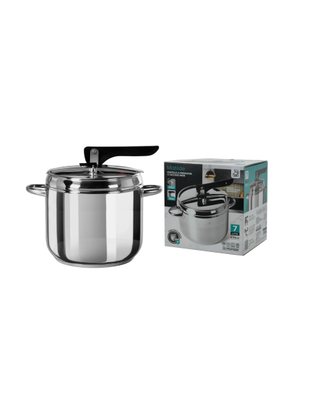 Pentola a Pressione 7 LITRI in Acciaio 6MM INOX sicura anche ad INDUZIONE 22 CM