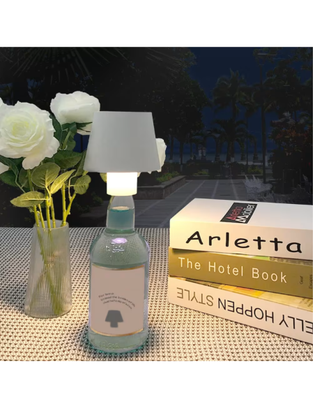 Lampada da Tavolo LED Luce decorativa per bottiglie ricaricabili in bianco Touch Caldo/Freddo