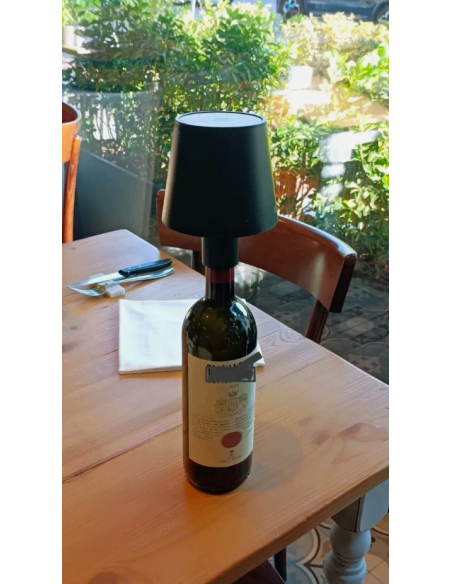 Lampada da Tavolo LED Luce decorativa per bottiglie ricaricabili in Nero Touch Caldo/Freddo