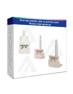 Portarotolo da cucina con fioco ceramica