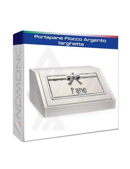Portapane Fiocco Argento targhetta