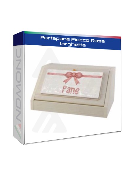 Portapane Fiocco Rosa targhetta