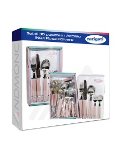 Set di 30 posate in Acciaio INOX Rosa Polvere Fatigati