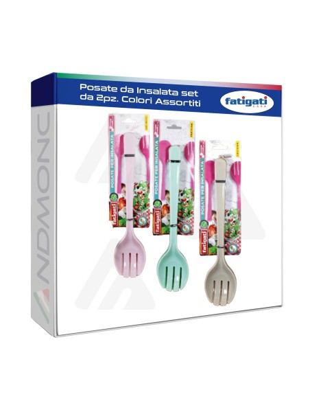 Posate da Insalata set da 2pz. Colori Assortiti