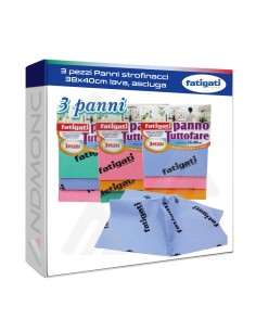 3 pezzi Panni strofinacci tuttofare 38x40cm lava, asciuga