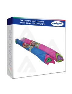 3x panni microfibra vari colori 30x40cm
