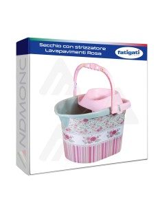 Secchio con strizzatore Lavapavimenti Rosa