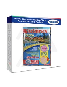 Set da 12pz Panni Microfibra Pavimenti Casa Pulizia