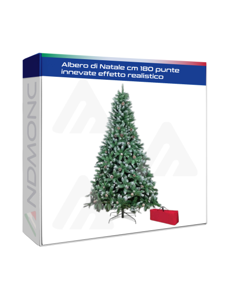 Albero di Natale  cm 180 punte innevate effetto realistico