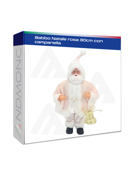 Babbo Natale rosa 30cm con campanella