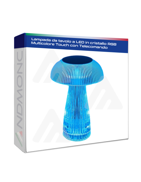 Lampada da tavolo a LED in cristallo RGB Multicolore Touch con Telecomando