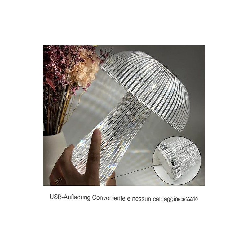 Lampada da tavolo a LED in cristallo RGB...