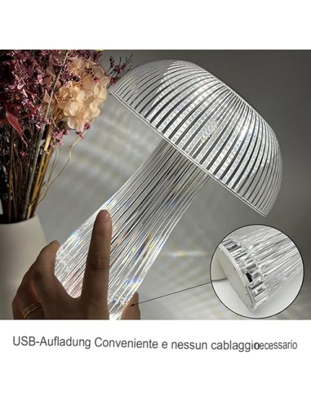 Lampada da tavolo a LED in cristallo RGB Multicolore Touch con Telecomando