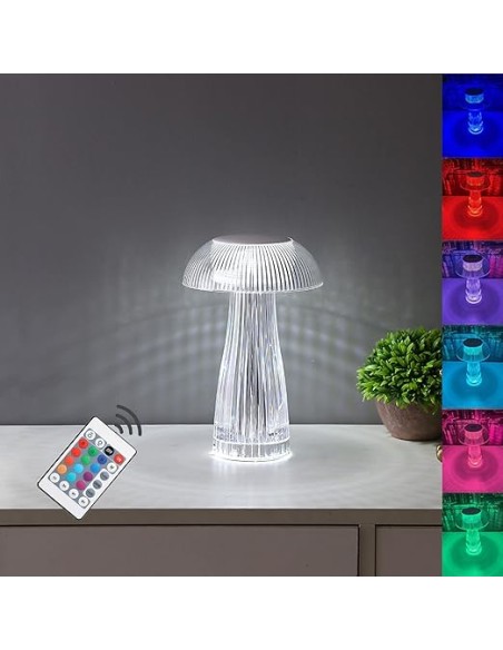 Lampada da tavolo a LED in cristallo RGB Multicolore Touch con Telecomando