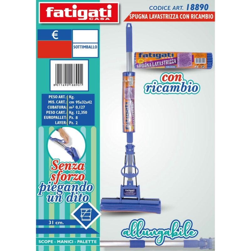 Spugna lavastrizza con ricambio allungabile...