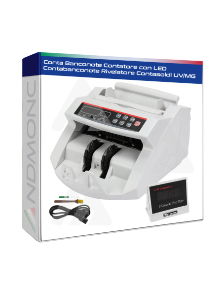 Conta Banconote Contatore con LED Contabanconote Rivelatore Contasoldi UV/MG