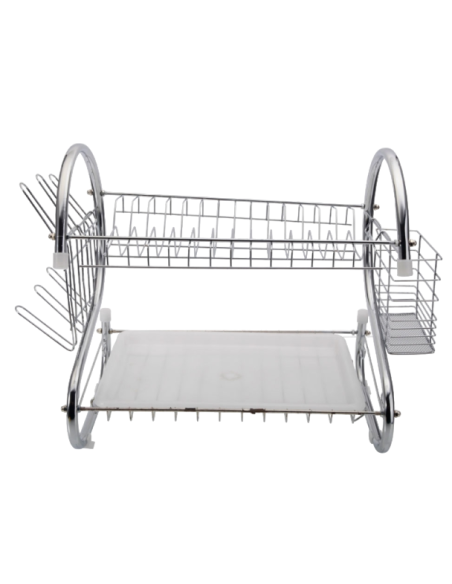 Supporto per stoviglie, vassoio per asciugatrice, scolapiatti da cucina, 2 livelli