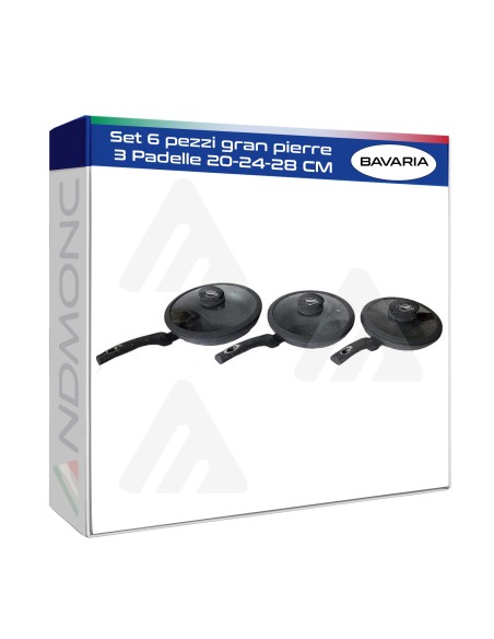 Set 6 pezzi gran pierre Bavaria 3 Padelle 20-24-28 CM