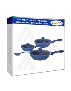 Set da 7 pezzi Padelle Bavaria colore Blu antiaderenti