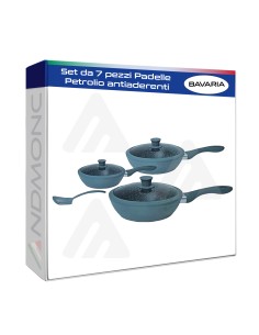Set da 7 pezzi Padelle Bavaria colore Petrolio antiaderenti