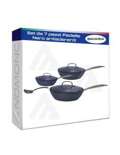 Set da 7 pezzi Padelle Bavaria Nero antiaderenti