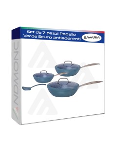 Set da 7 pezzi Padelle Bavaria Verde Scuro antiaderenti